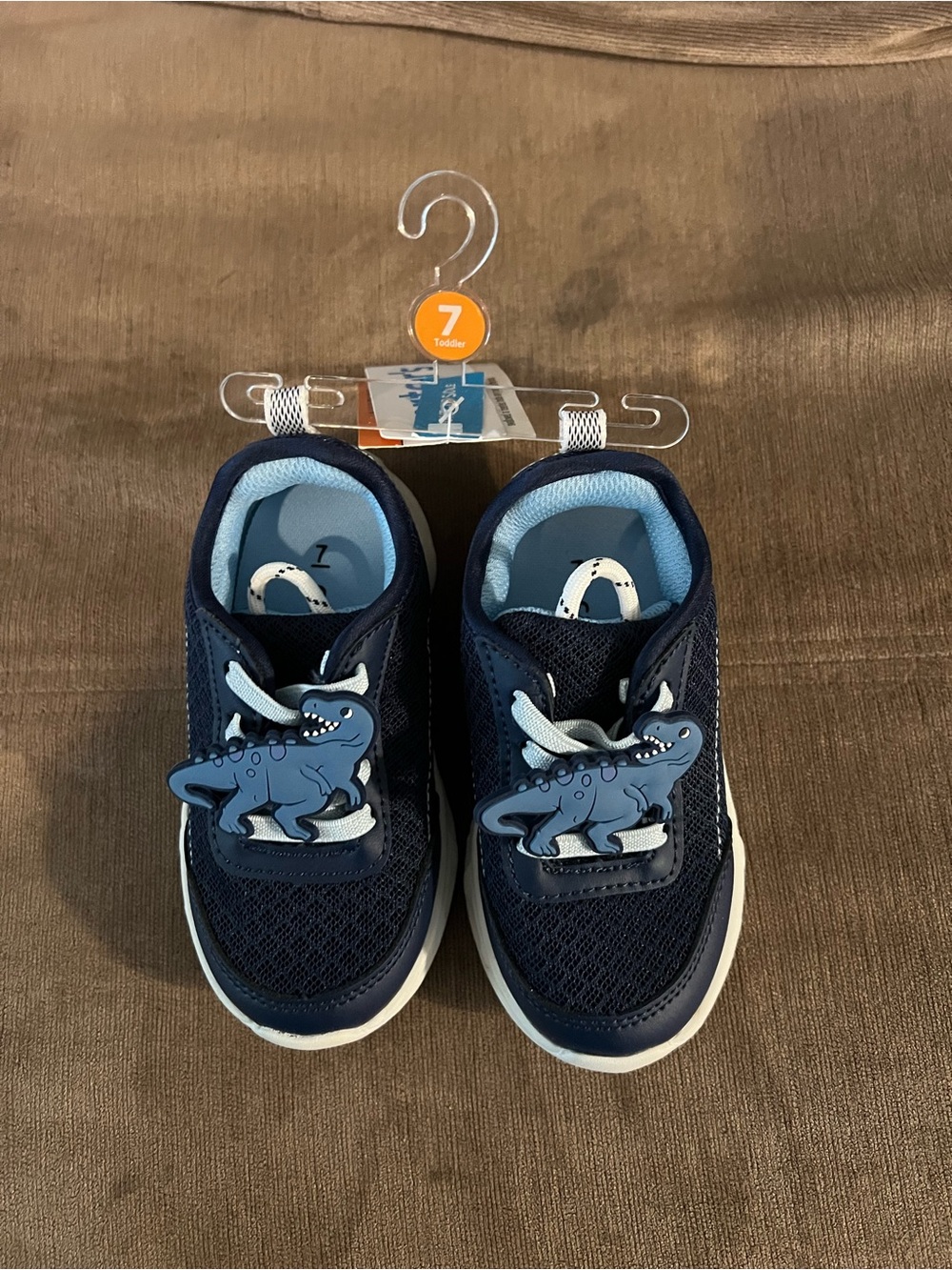 NWT Toddler Navy Blue Dinosaur Slip-On Sneakers